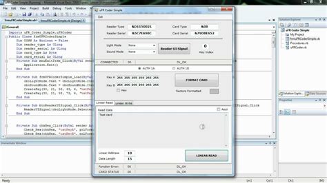 how to program an mifare rfid reader using vb6.0